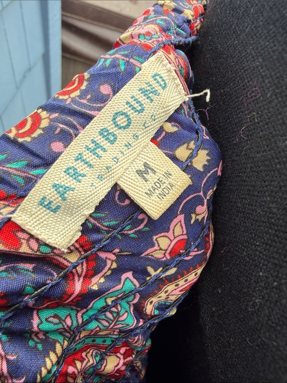 EARTHBOUND Paisley Tiered Maxi Skirt in Navy, Teal, Orange, Red medium - Picture 11 of 11